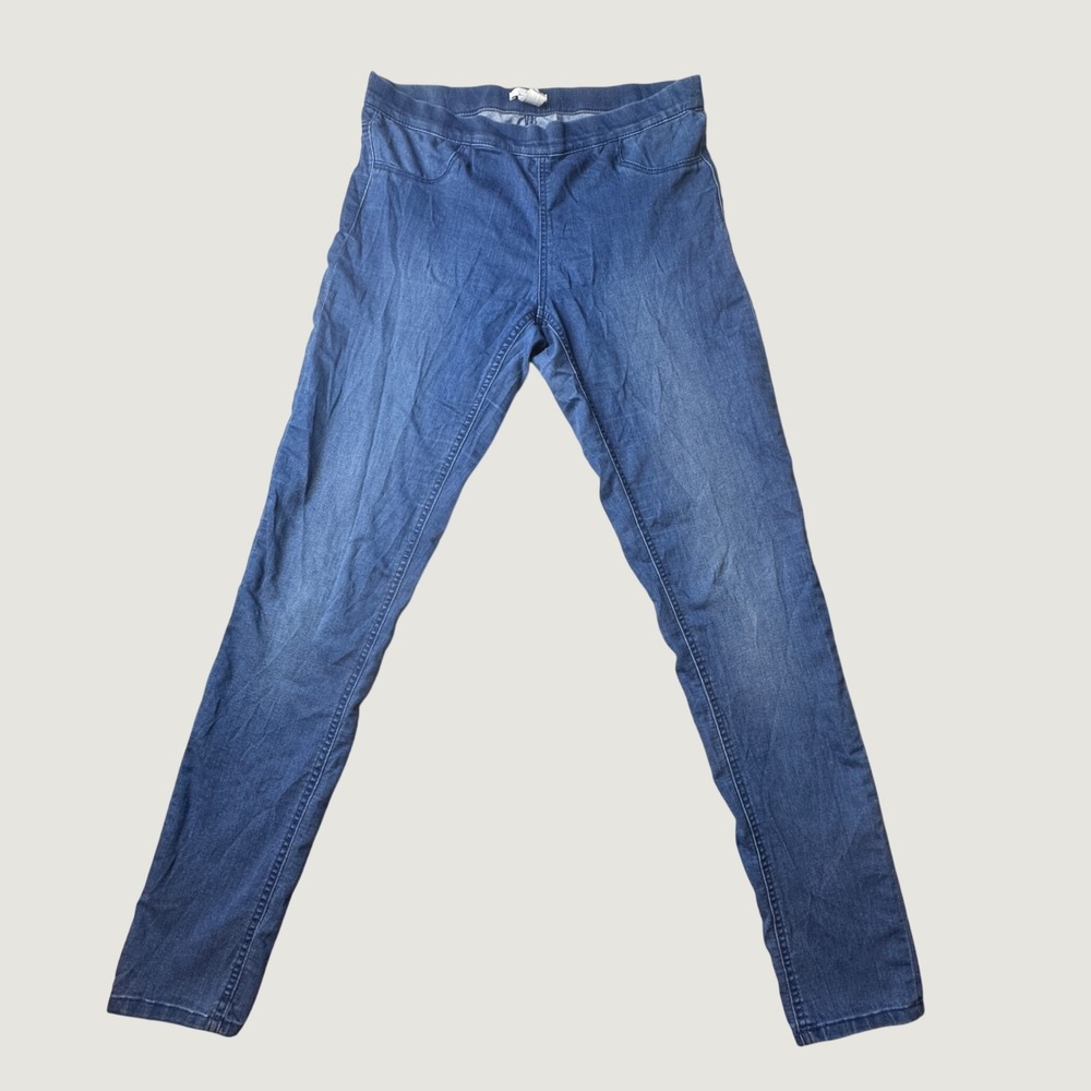 H&M Jeggings Womens 10 Blue Skinny Pull On Denim Stretch Mid Rise Casual Comfort